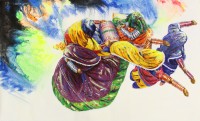 Hussain Chandio, 36 x 60 Inch, Acrylic on Canvas, Figurative Painting-AC-HC-156